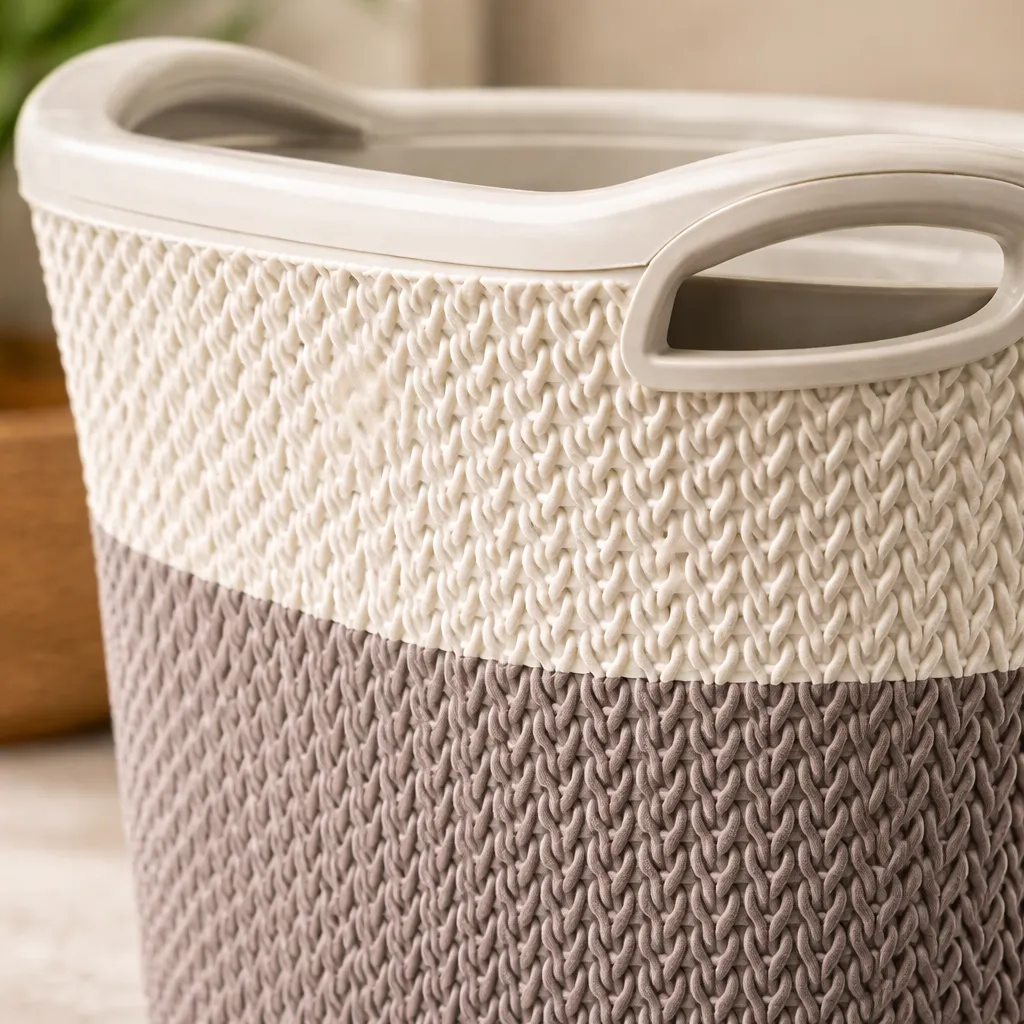 Cesto Plastico Ropa Sucia 40 Litros Tapa Y Manija Bicolor