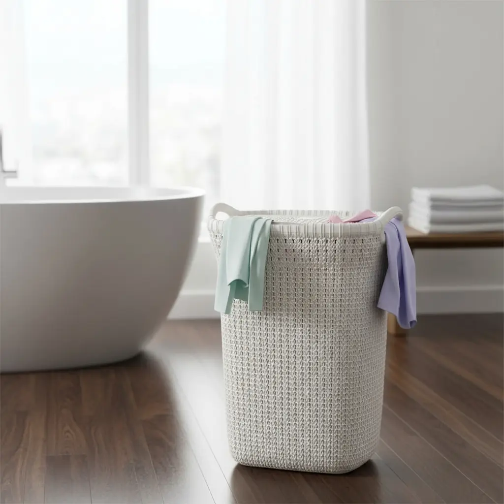 Canasto Cesto Para Ropa Plástico Premium Khipu Tapa 60 L