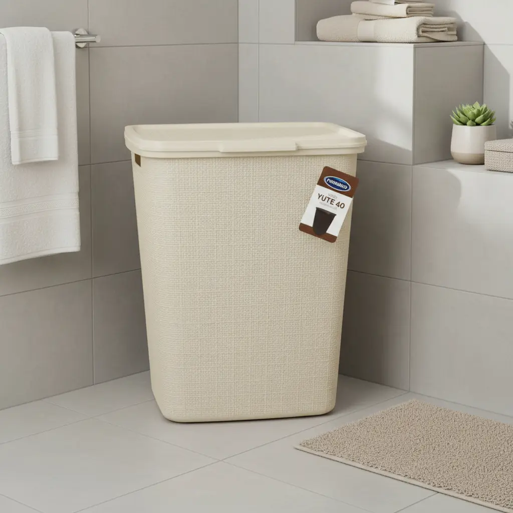 Cesto De Plástico Para Ropa Sucia 40 L Con Tapa