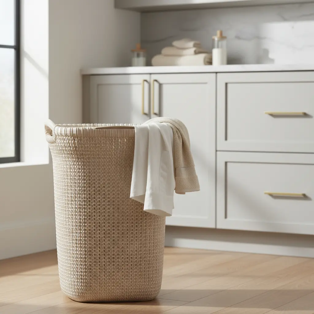 Canasto Cesto Para Ropa Plástico Premium Khipu Tapa 60 L