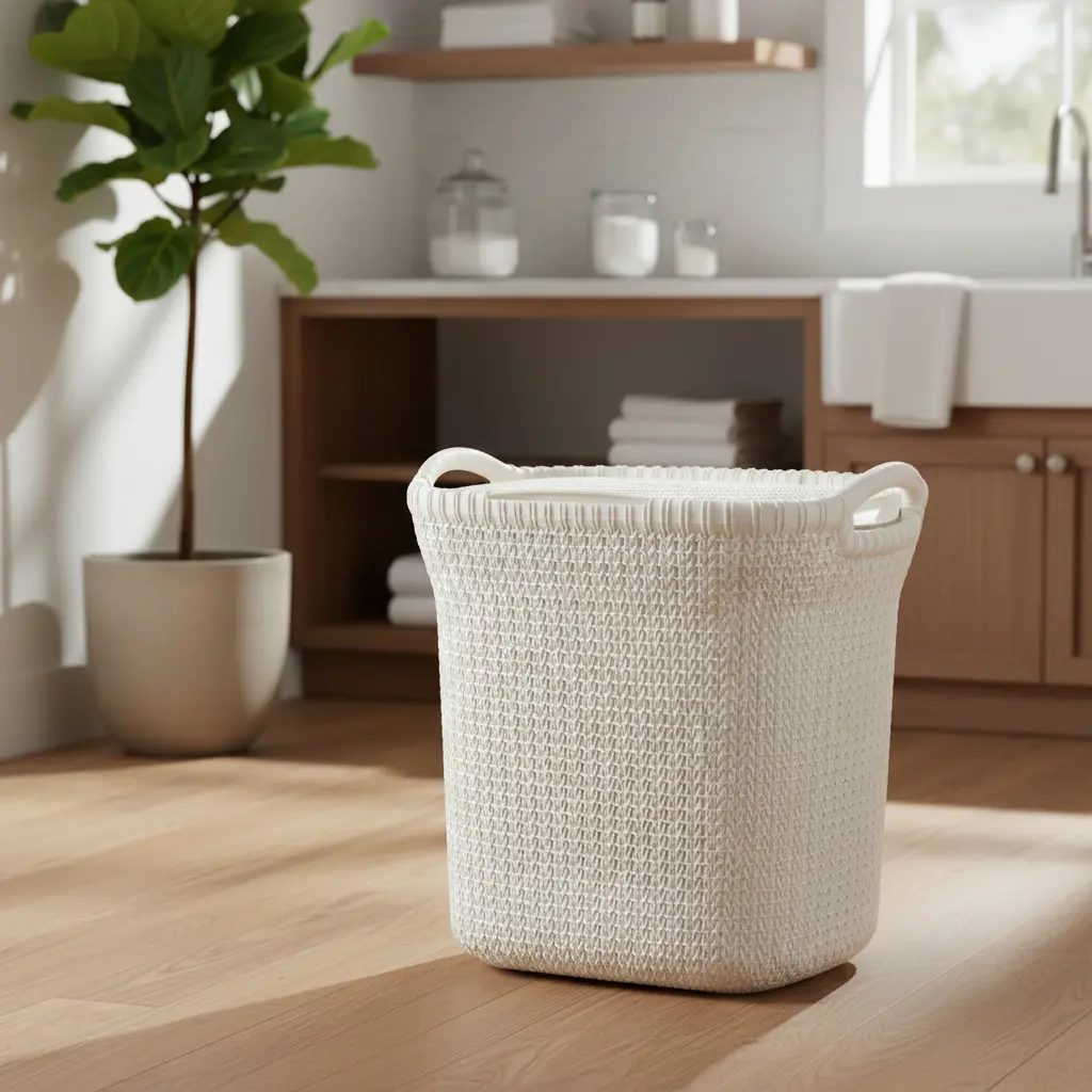Canasto Cesto Para Ropa Plástico Premium Khipu Tapa 40 L