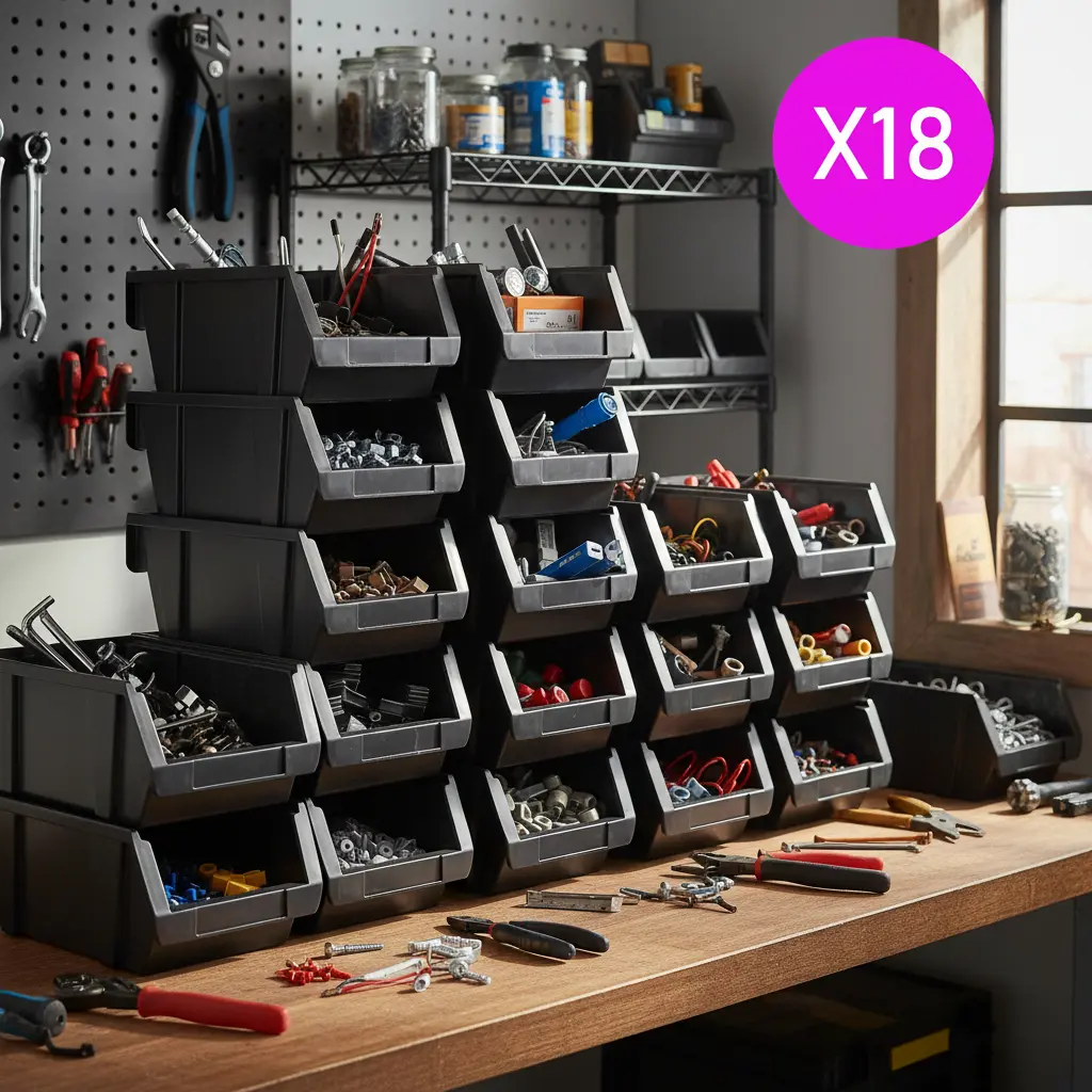 Pack Gaveta Apilable X18 Plástico Premium 36x22x15 #30