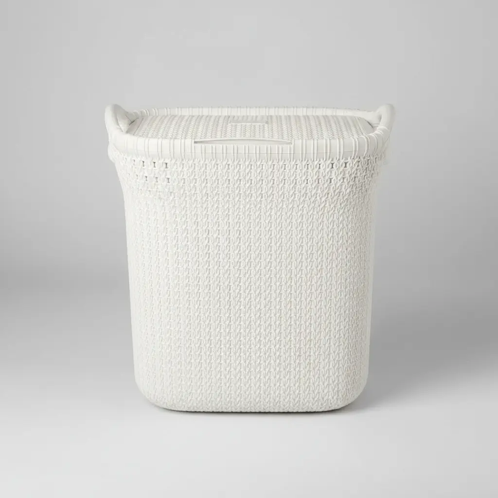 Canasto Cesto Para Ropa Plástico Premium Khipu Tapa 40 L