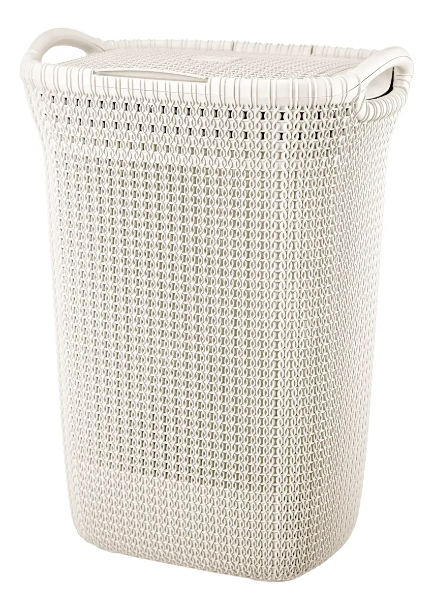 Canasto Cesto Para Ropa Plástico Premium Khipu Tapa 60 L