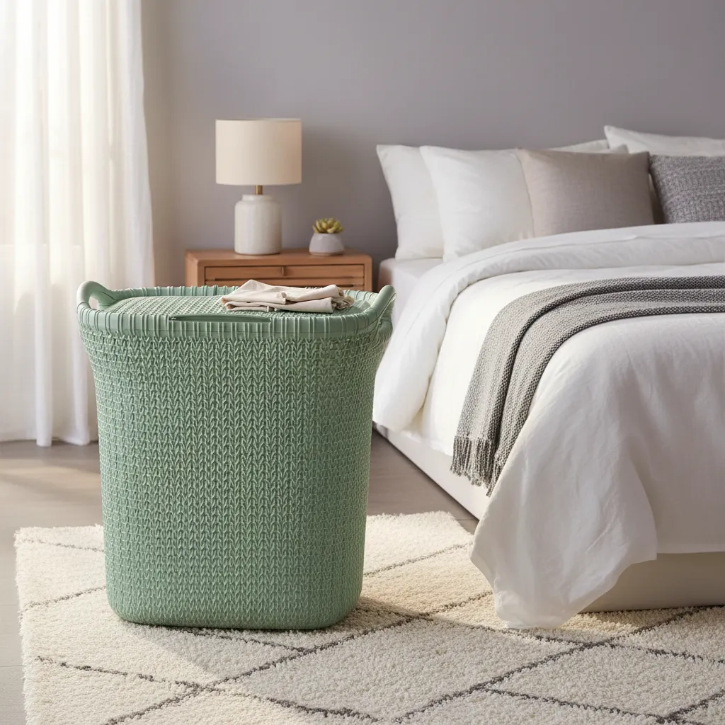 Canasto Cesto Para Ropa Plástico Premium Khipu Tapa 40 L