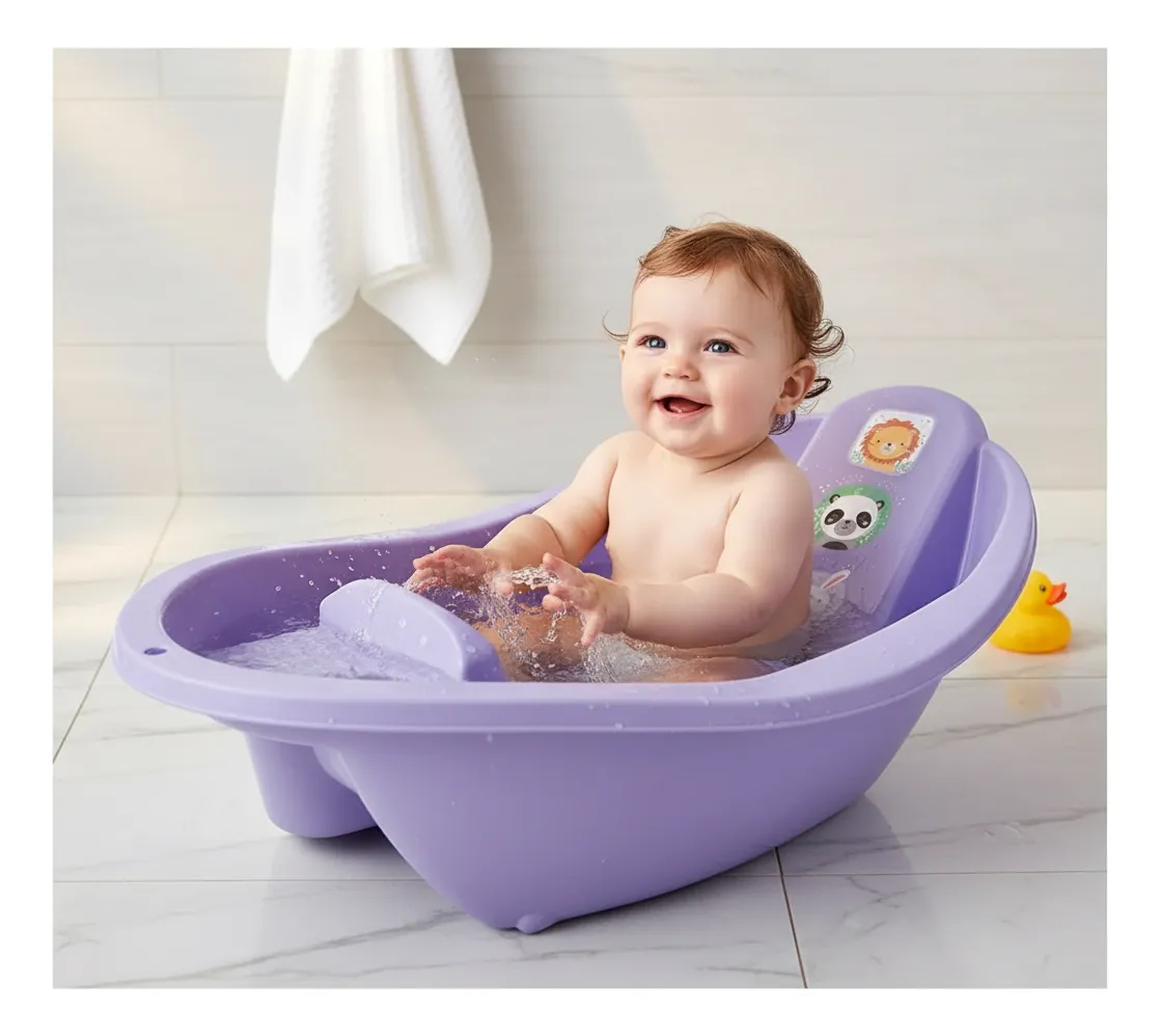 D_NQ_NP_2X_612279-MLA109529609252_042026-F Bañera Ergonomica Bebe Anatomica Con Jabonera Reforzada