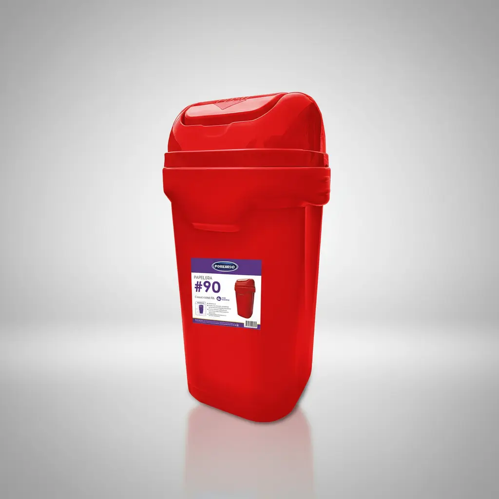 Cesto Tacho Basura 90 L Tapa Vaivén Residuos Reforzado Industrial