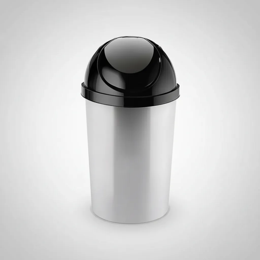 Tacho De Basura Redondo Metalizado Tapa Vaivén 12 L Premium