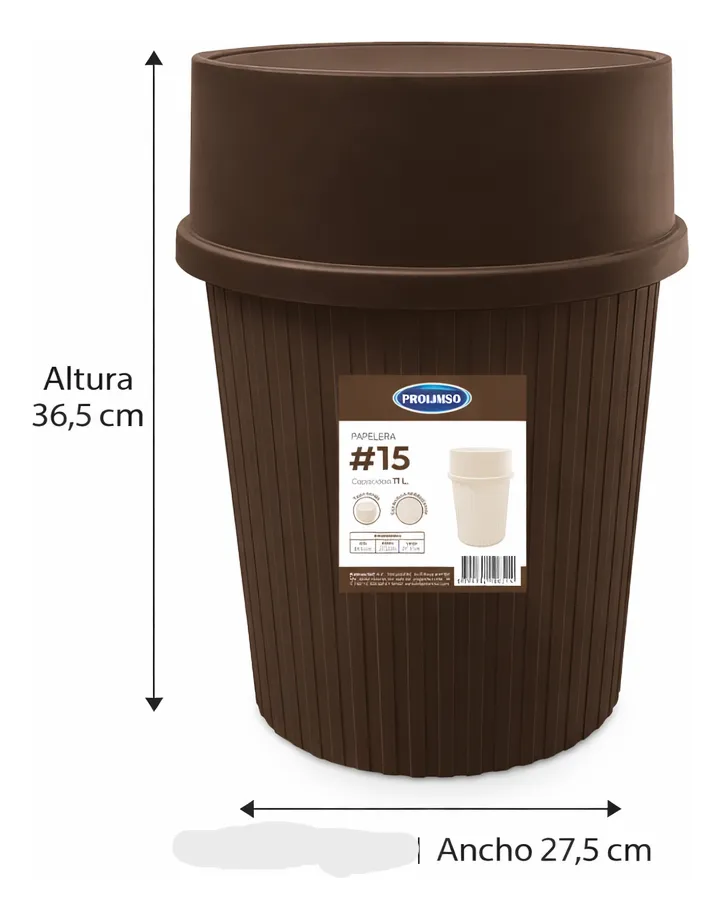D_NQ_NP_2X_699119-MLA110520766969_042026-F Tacho Basura Cesto Vaiven 11 L Papelero Cocina Baño Oficina