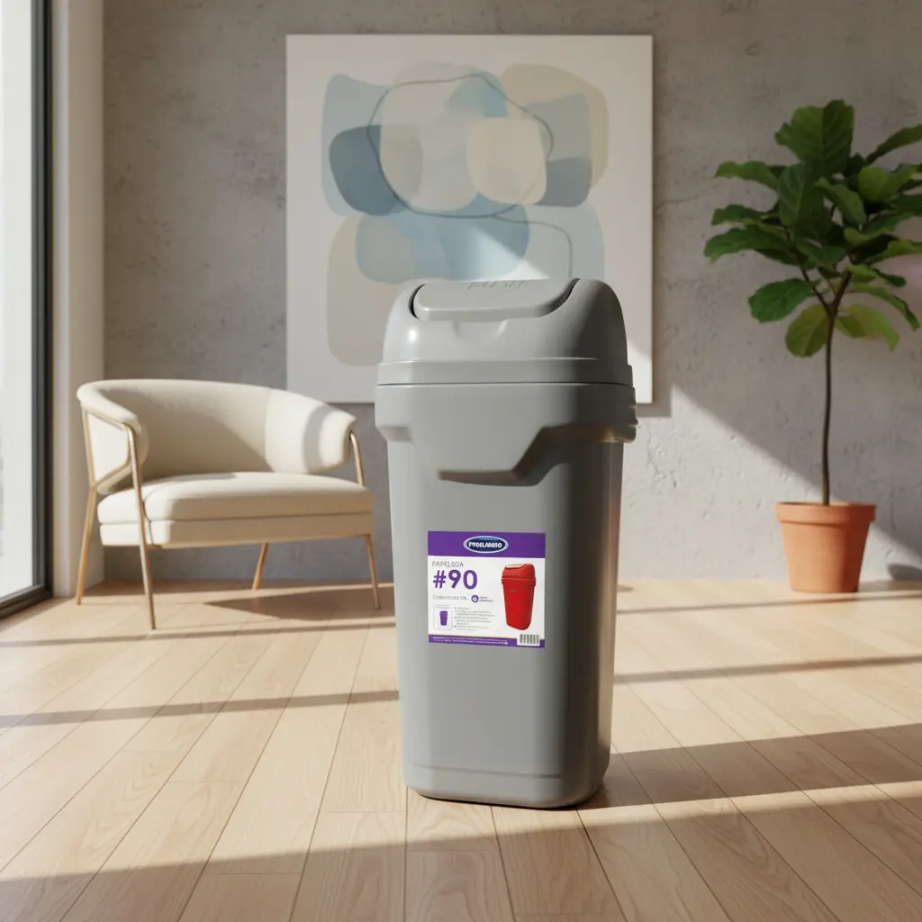 Cesto Tacho Basura 90 L Tapa Vaivén Residuos Reforzado Industrial