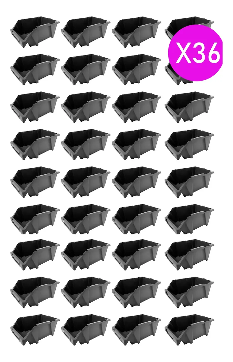 Pack Gaveta Apilable X36 Plástico Premium 19x12x10cm #15