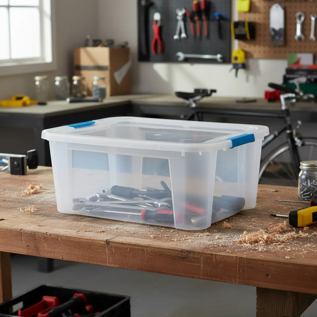Caja Organizadora Canasto 46l Plástico Premium Baúl Apilable