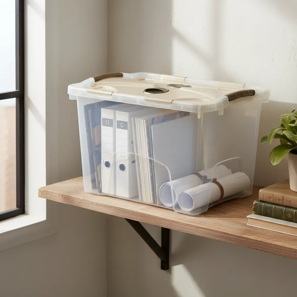 Caja Organizadora 50 L Baul Movil Lock Ruedas Doble Tapa