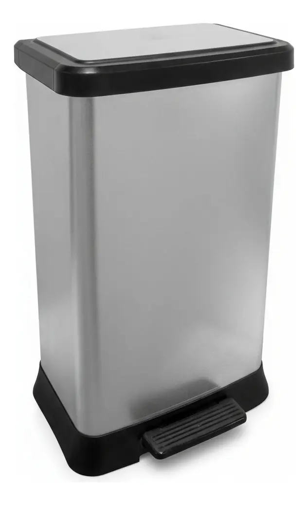 D_NQ_NP_2X_759898-MLA94310852865_102025-F Cesto Tacho De Basura Pedal Plástico Metalizado Premium 55l