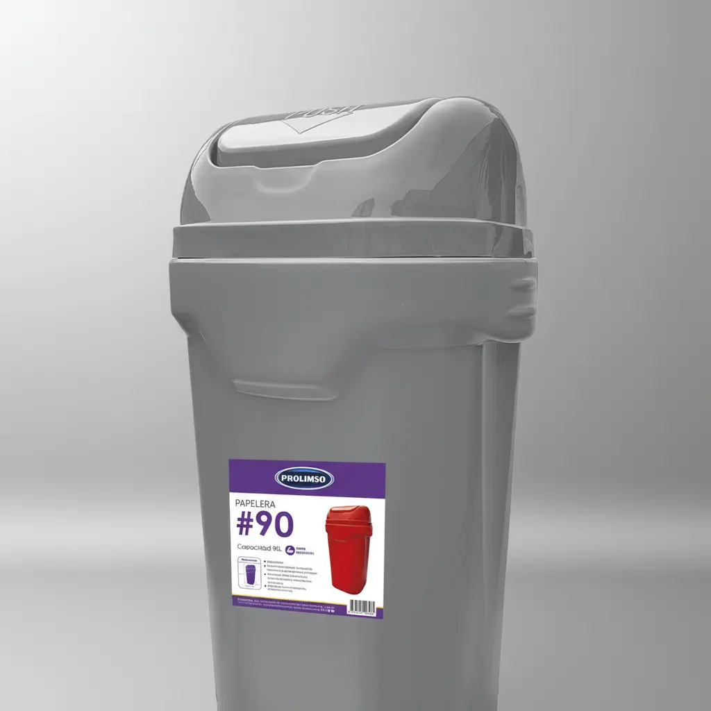 Cesto Tacho Basura 90 L Tapa Vaivén Residuos Reforzado Industrial