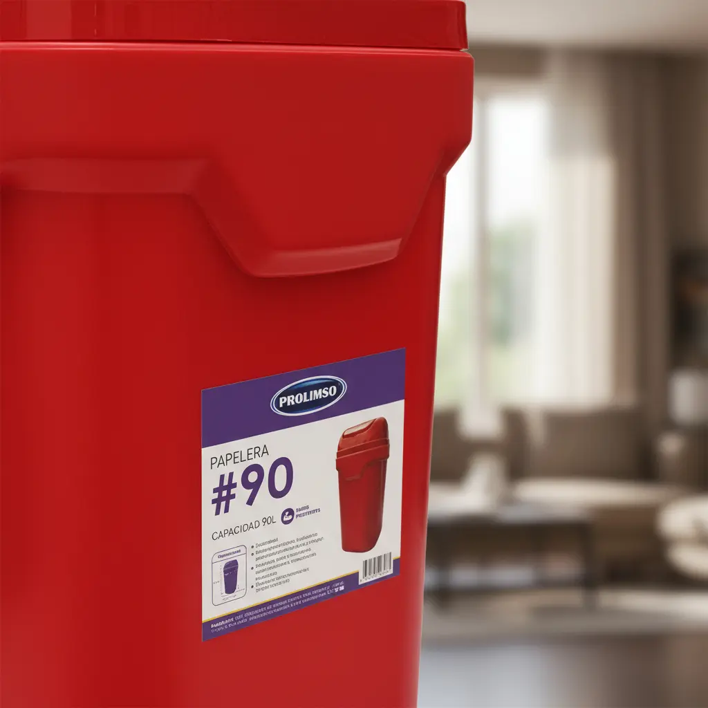 Cesto Tacho Basura 90 L Tapa Vaivén Residuos Reforzado Industrial