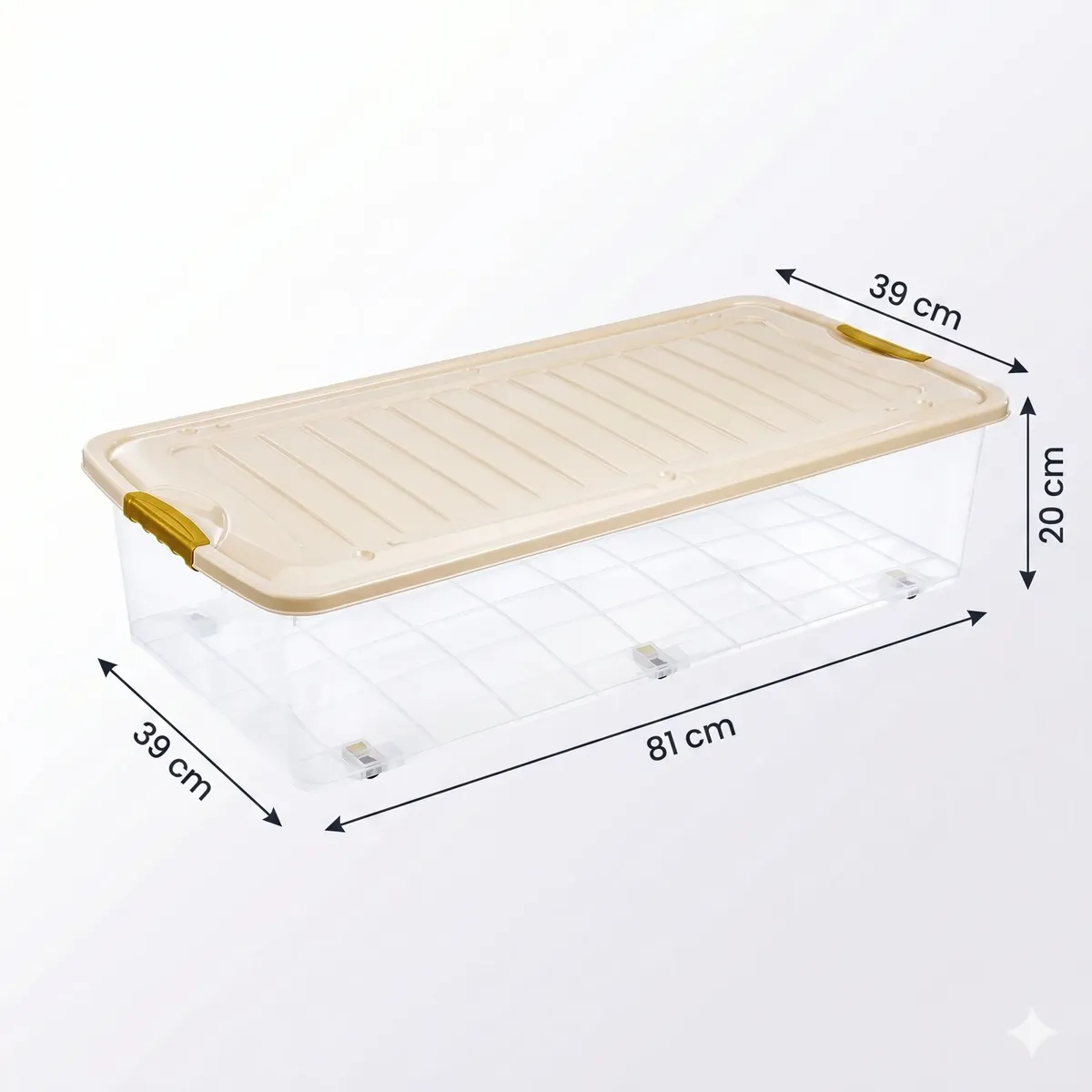 Caja Movil Suprema 48 L  Bajo Cama Premium Baúl Ruedas Rey