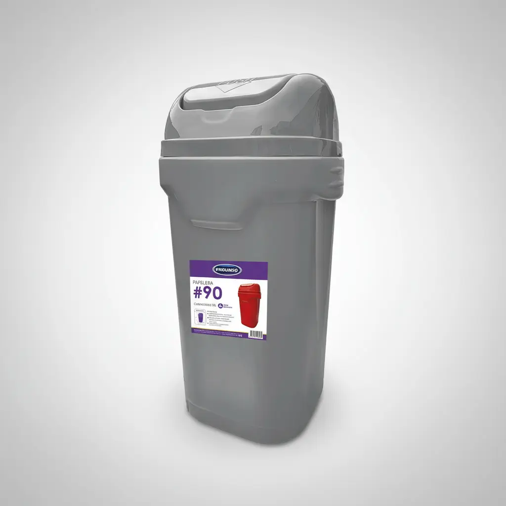 Cesto Tacho Basura 90 L Tapa Vaivén Residuos Reforzado Industrial