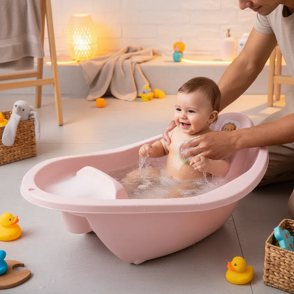 D_NQ_NP_2X_854914-MLA107756989497_022026-F Bañera Ergonomica Bebe Anatomica Con Jabonera Reforzada