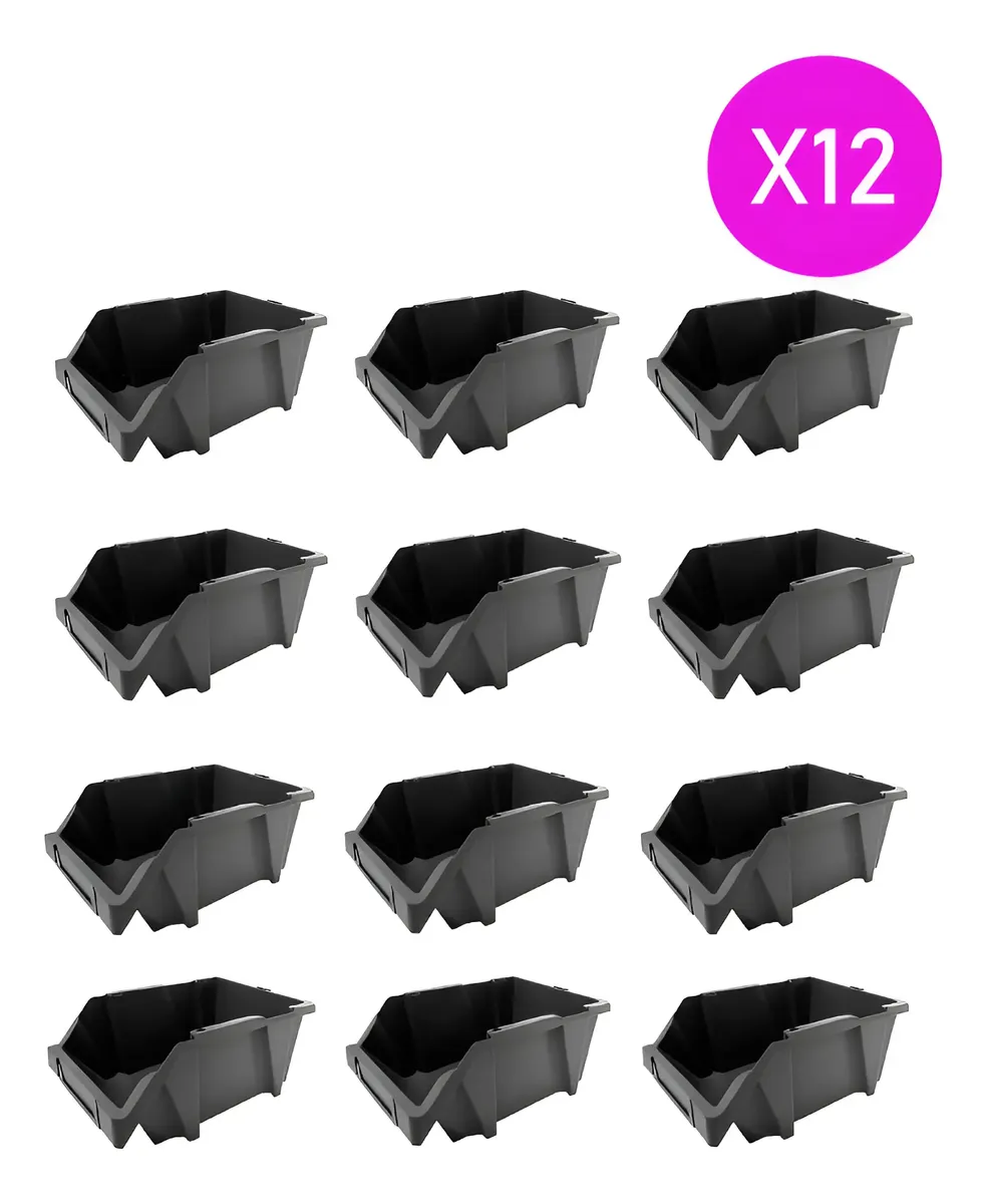 Pack Gaveta Apilable X12 Plástico Organizador 41x27x16 #35