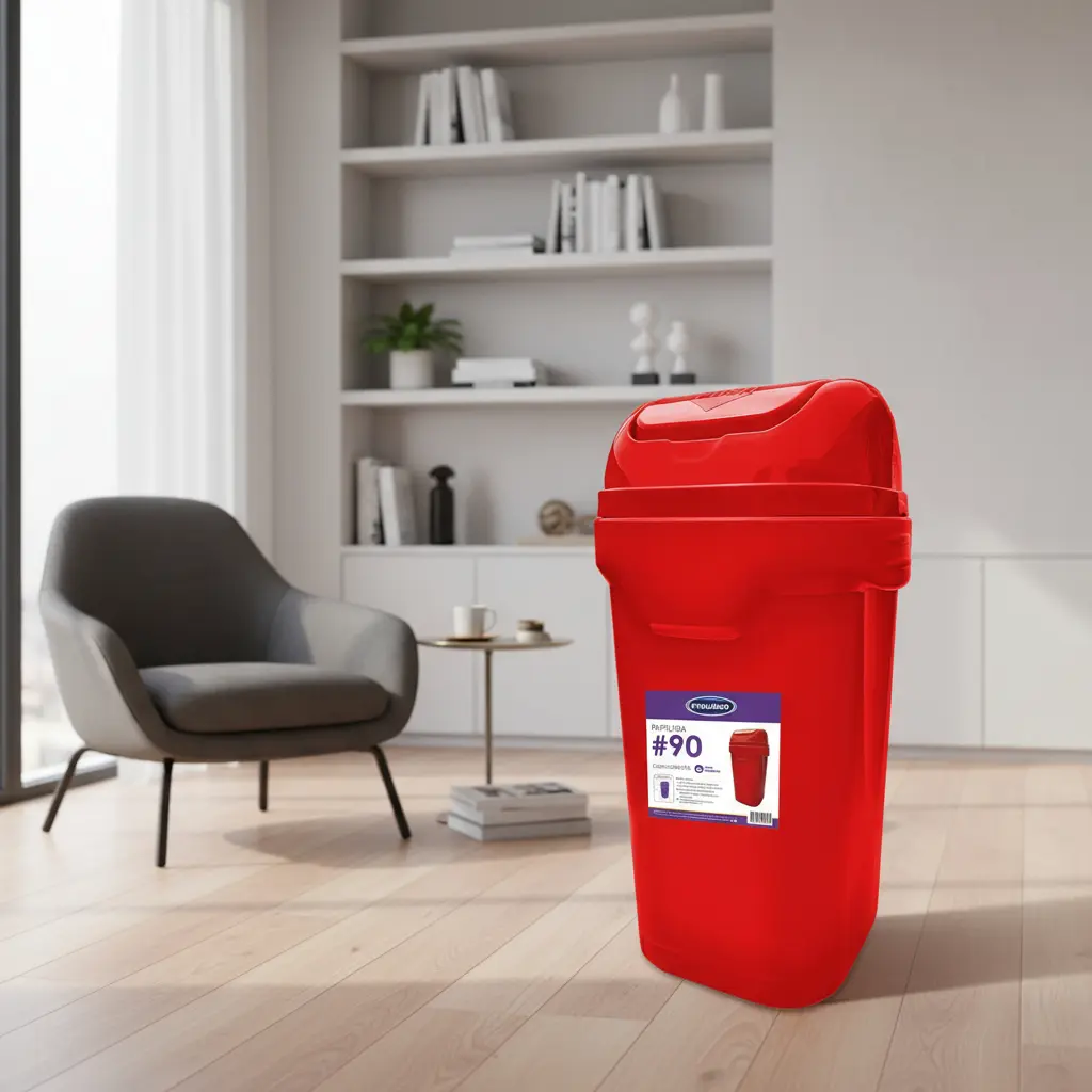 Cesto Tacho Basura 90 L Tapa Vaivén Residuos Reforzado Industrial