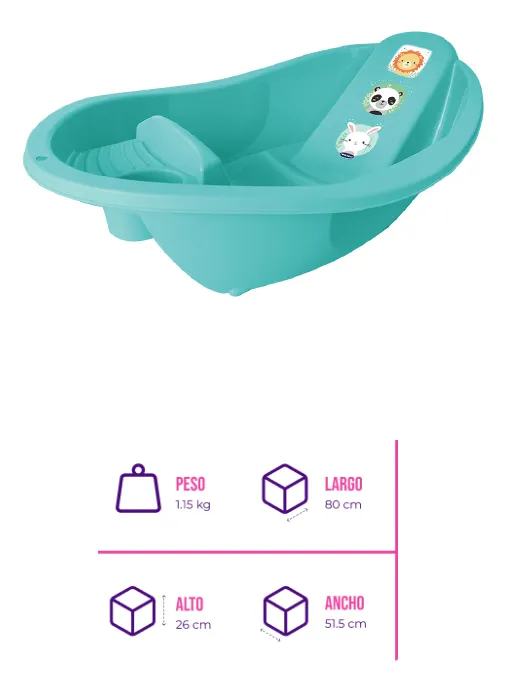 D_NQ_NP_2X_877560-MLA110435395231_042026-F Bañera Ergonomica Bebe Anatomica Con Jabonera Reforzada