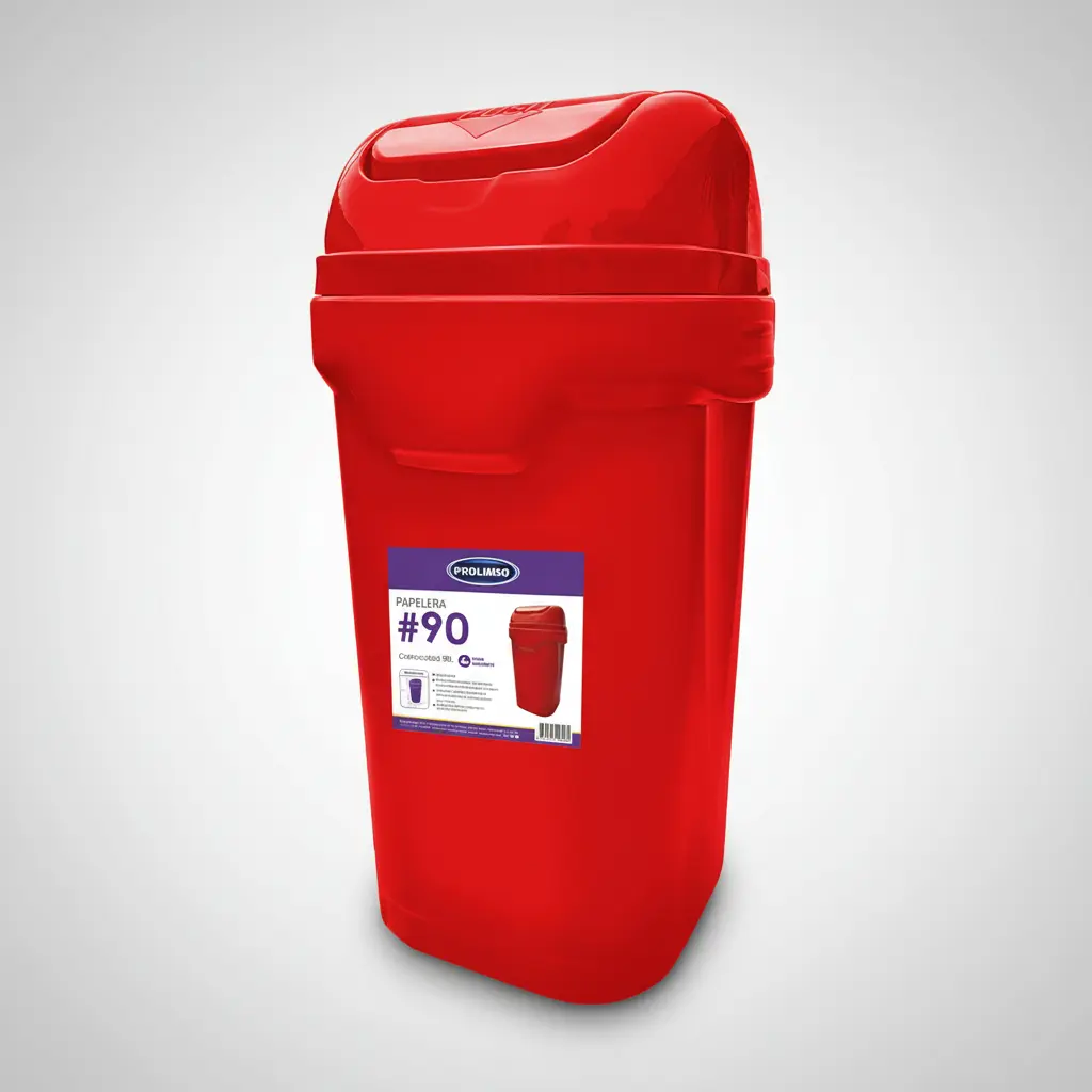 Cesto Tacho Basura 90 L Tapa Vaivén Residuos Reforzado Industrial