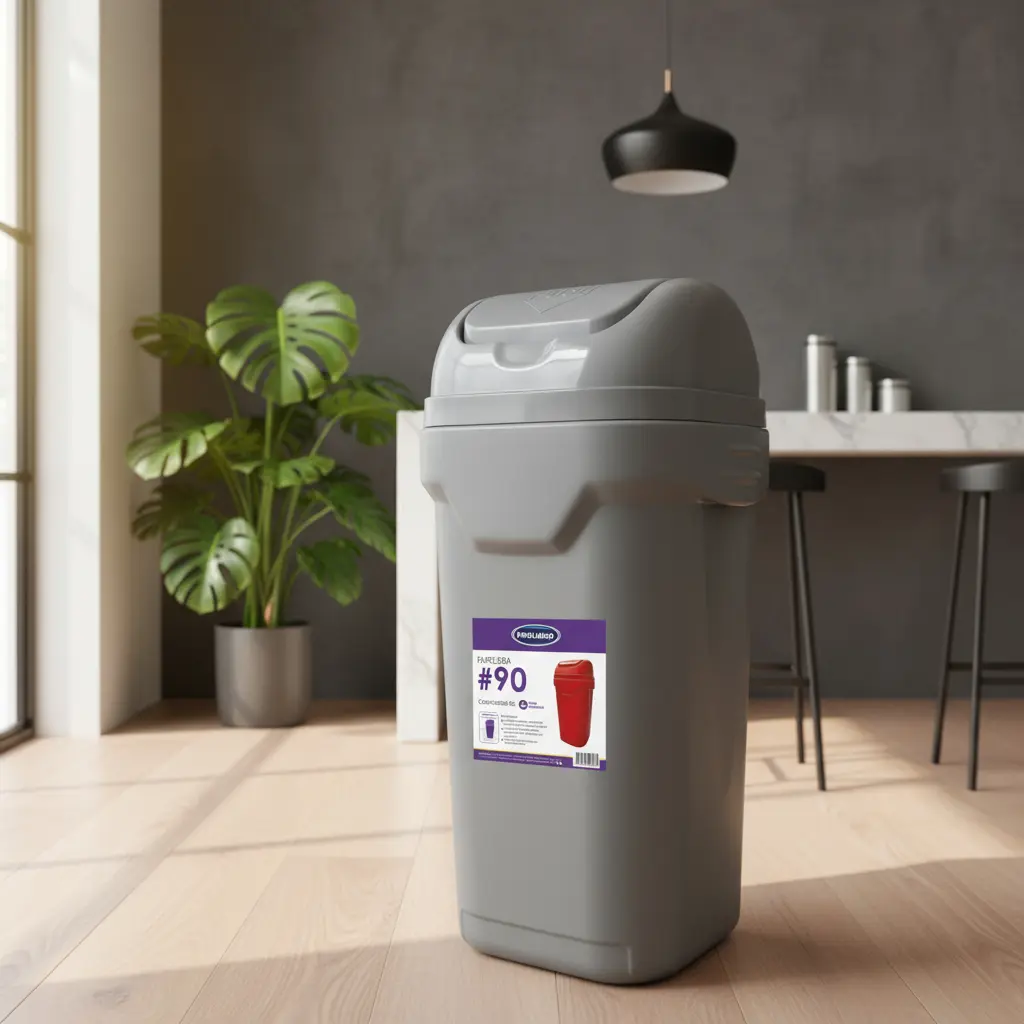 Cesto Tacho Basura 90 L Tapa Vaivén Residuos Reforzado Industrial