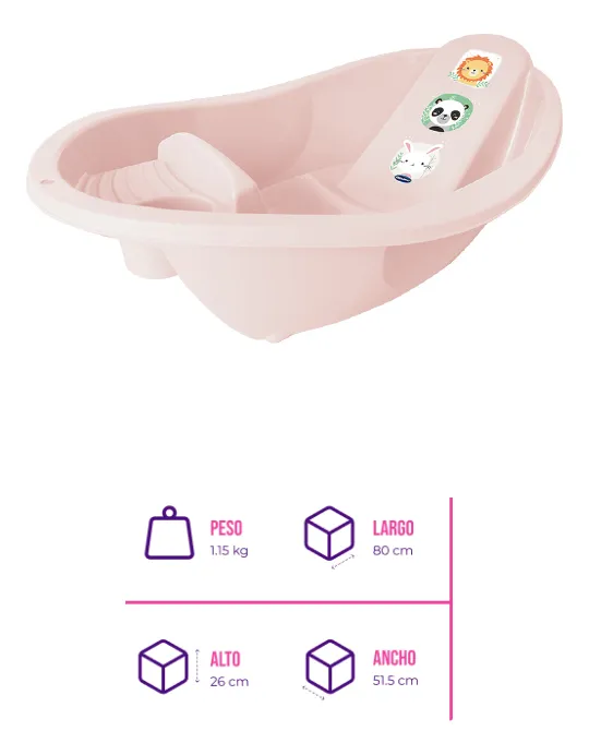 D_NQ_NP_2X_953468-MLA109557882474_042026-F Bañera Ergonomica Bebe Anatomica Con Jabonera Reforzada